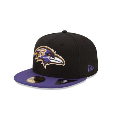 Black Baltimore Ravens Hat - New Era NFL 59FIFTY Fitted Caps USA2965034